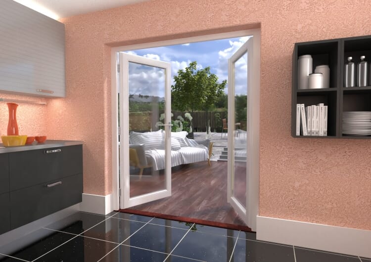 1800mm (6ft) Classic White French Doors - CLIMADOOR