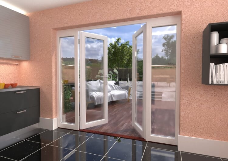2400mm (8ft) Classic French Doors - 1500 Pair with 2 x 450mm Sidelights