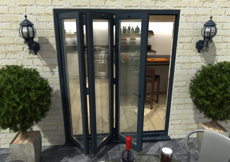 1800mm Grey Aluminium Bifold Door - CLIMADOOR