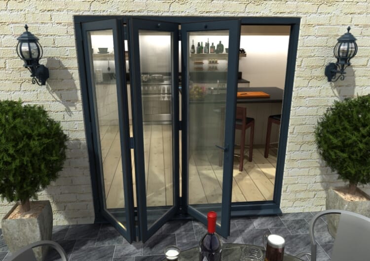 2100mm Grey Aluminium Bifold Doors - CLIMADOOR