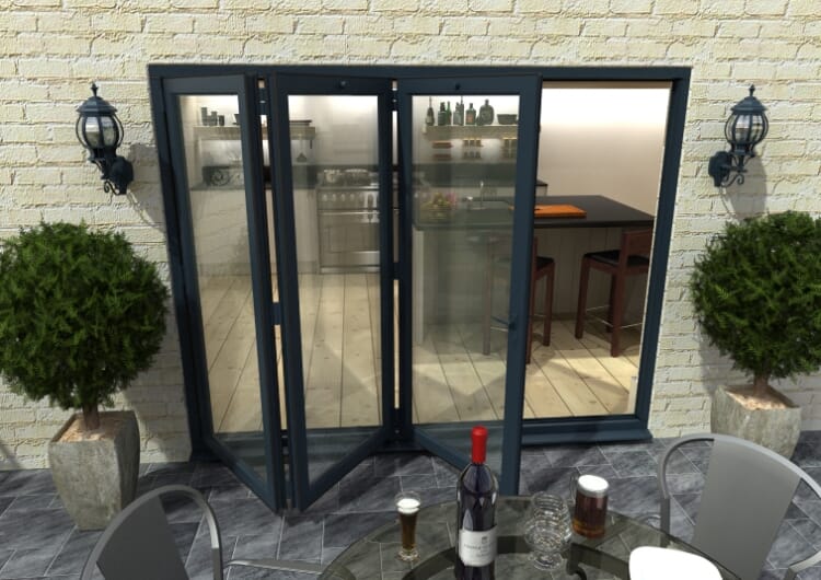 2700mm Grey Aluminium Bifold Doors - CLIMADOOR