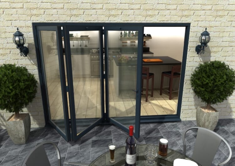 3000mm ( 3 + 0 ) Grey Aluminium Bifold Doors - CLIMADOOR