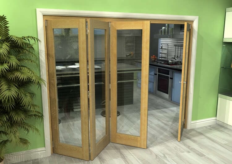 Glazed Oak 4 Door Roomfold Grande (3 + 1 x 610mm Doors)