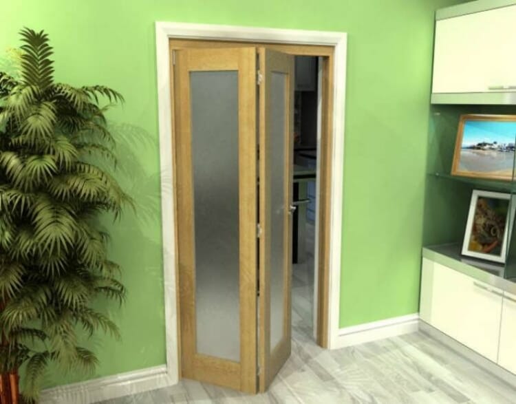 Frosted Glazed Oak 2 Door Roomfold Grande (2 + 0 x 533mm Doors)