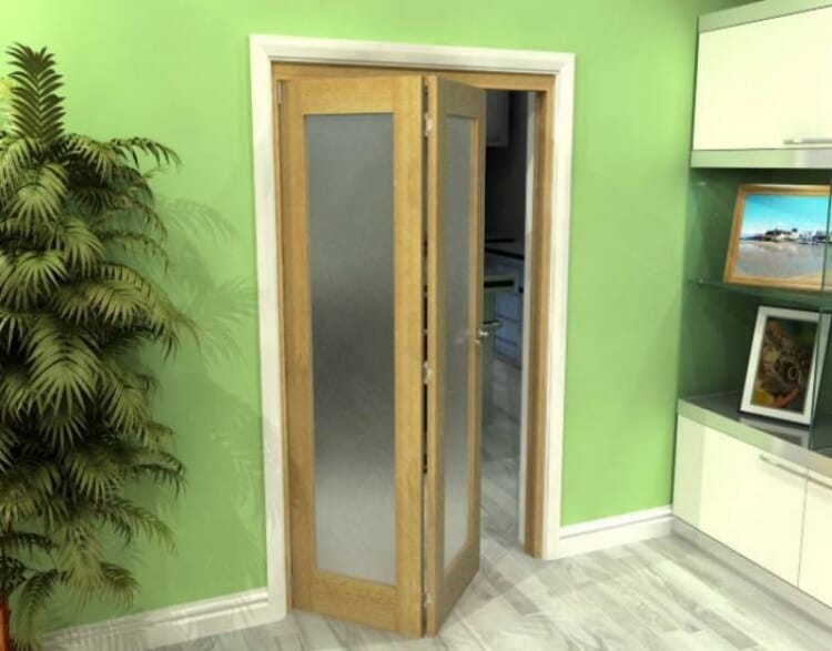 Frosted Glazed Oak 2 Door Roomfold Grande (2 + 0 x 573mm Doors)