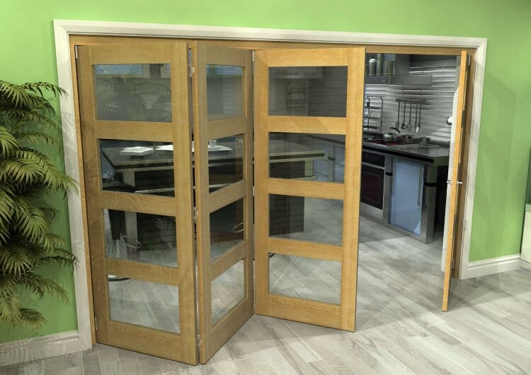 Glazed Oak 4 Door 4L Roomfold Grande (3 + 1 x 762mm Doors)