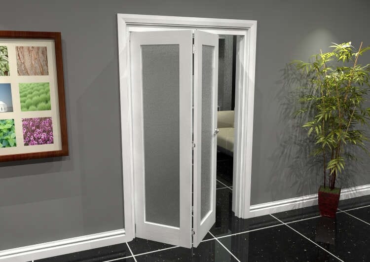 White P10 Frosted Roomfold Grande (2 + 0 x 573mm Doors)