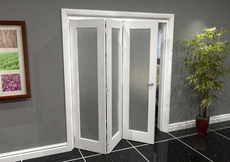 White P10 Frosted Roomfold Grande 1800mm (6ft) 3 + 0 Set
