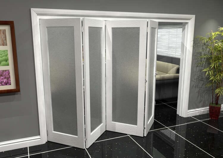 White P10 Frosted Roomfold Grande (4 + 0 x 686mm Doors)