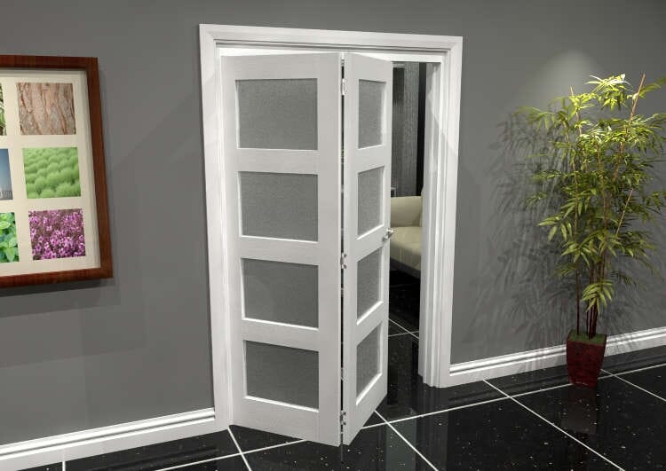 White Frosted 4L Roomfold Grande (2 + 0 x 610mm Doors)