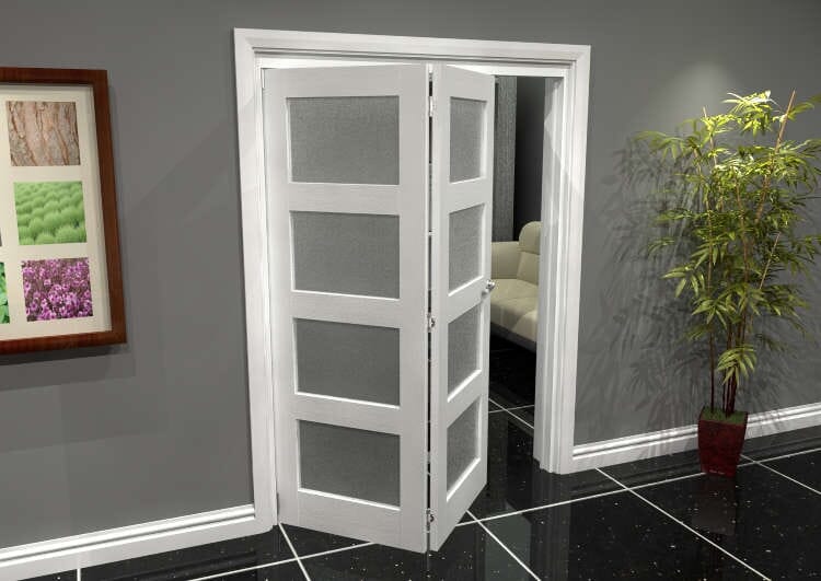 White Frosted 4L Roomfold Grande (2 + 0 x 762mm Doors)