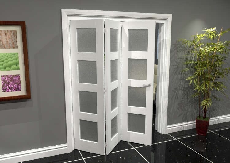White Frosted 4L Roomfold Grande (3 + 0 x 533mm Doors)