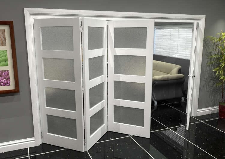 White Frosted 4L Roomfold Grande (3 + 1 x 762mm Doors)