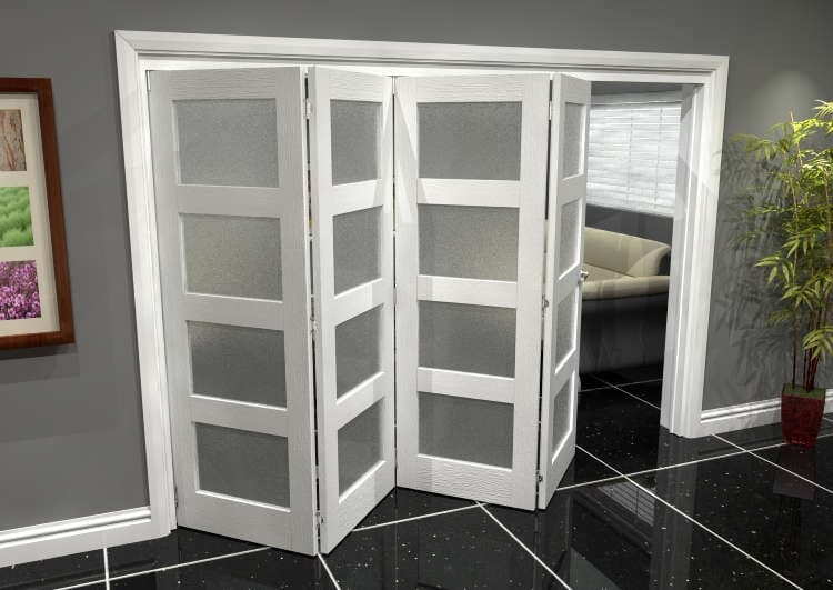White Frosted 4L Roomfold Grande (4 + 0 x 686mm Doors)