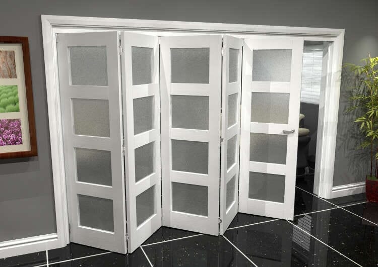 White Frosted 4L Roomfold Grande (5 + 0 x 610mm Doors)