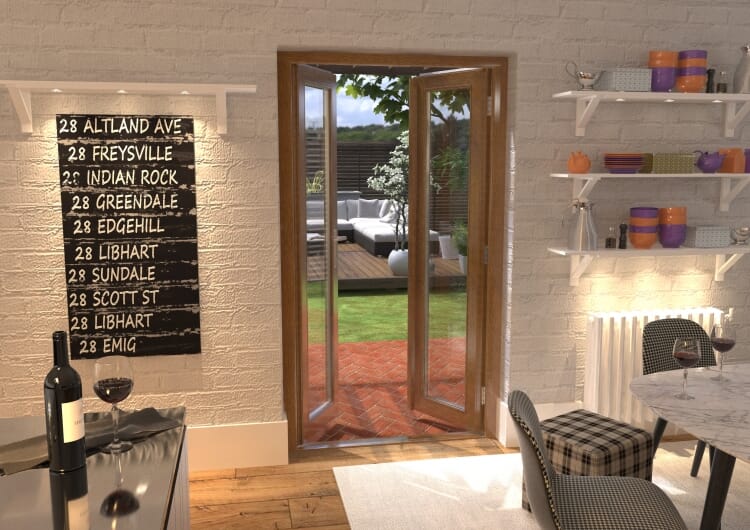 CLIMADOOR Solid Oak French Doors 1200mm