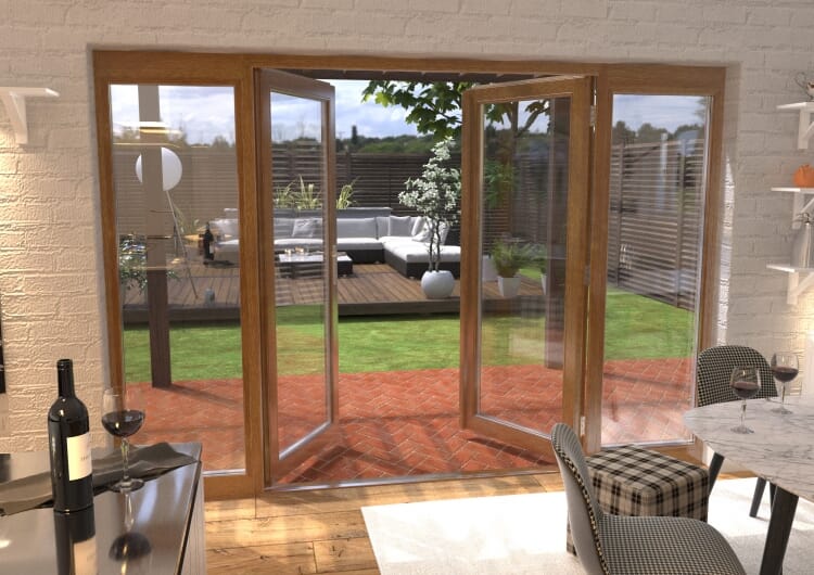 CLIMADOOR Solid Oak French Doors 1800 Pair with 2 x 600mm Sidelights