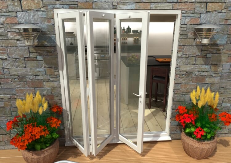 1800mm White Aluminium Bifold Doors - CLIMADOOR