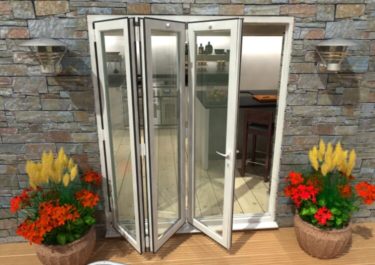 1800mm White Aluminium Bifold Doors - CLIMADOOR