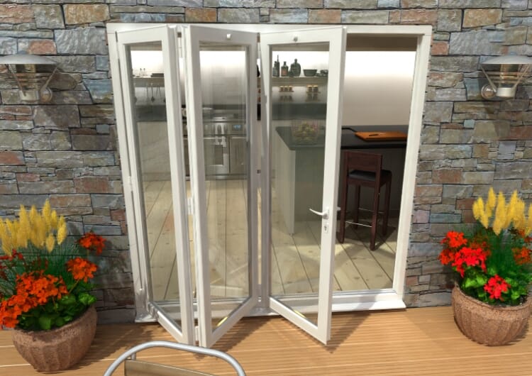 2100mm White Aluminium Bifold Doors - CLIMADOOR