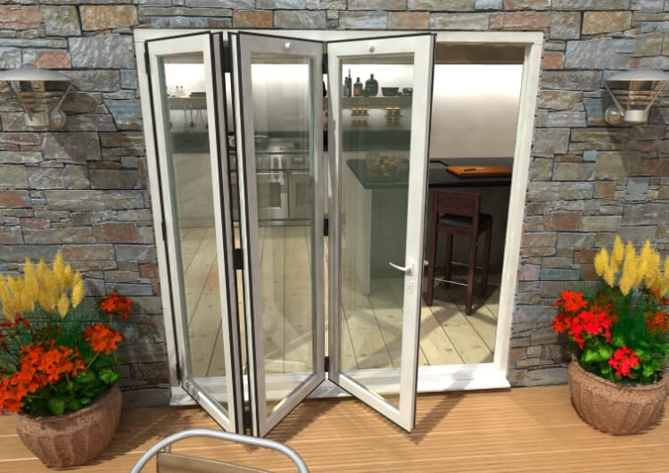 2100mm White Aluminium Bifold Doors - CLIMADOOR