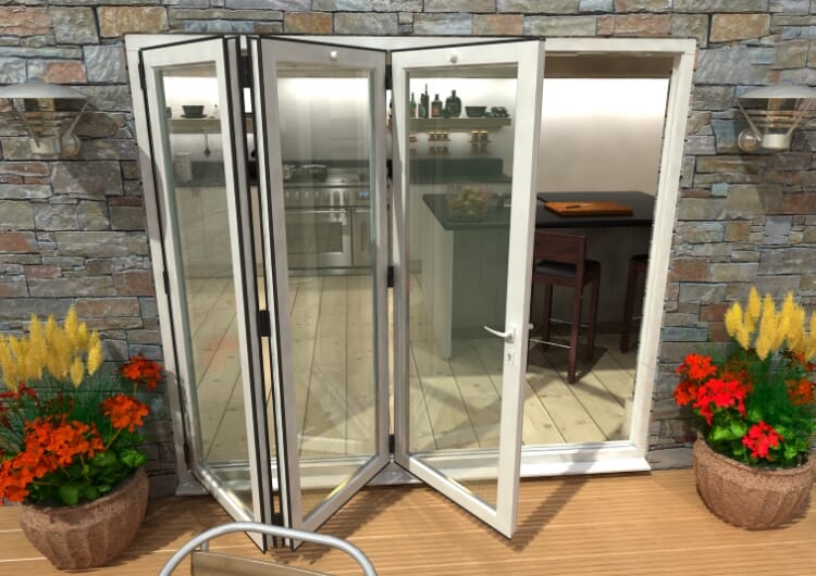 2400mm White Aluminium Bifold Doors - CLIMADOOR