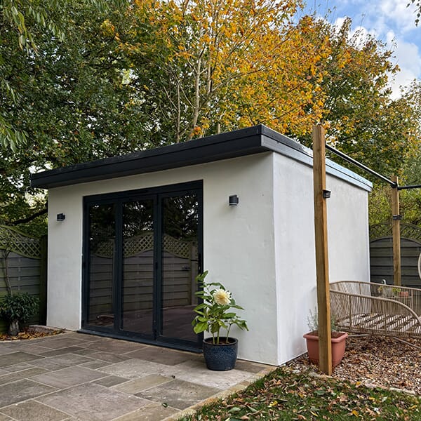 Beautiful Bifold Doors for a Self Build Garden Room 