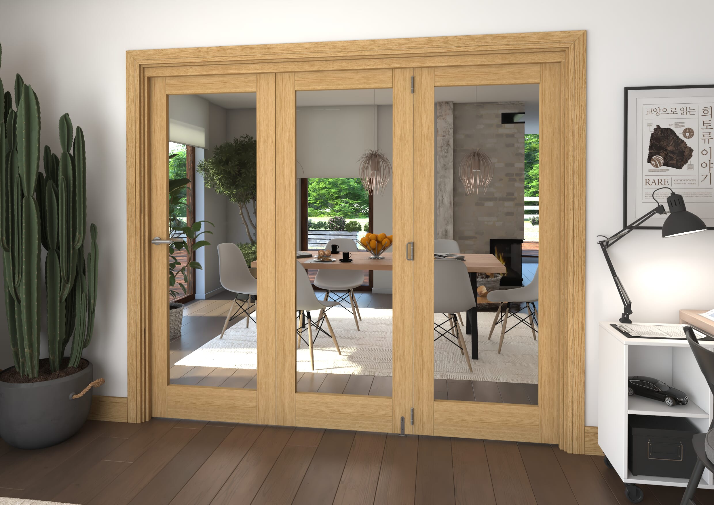 Oak P10 Roomfold Grande - Clear
