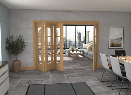 Oak Iseo Roomfold Grande - 4 Light Clear Prefinished