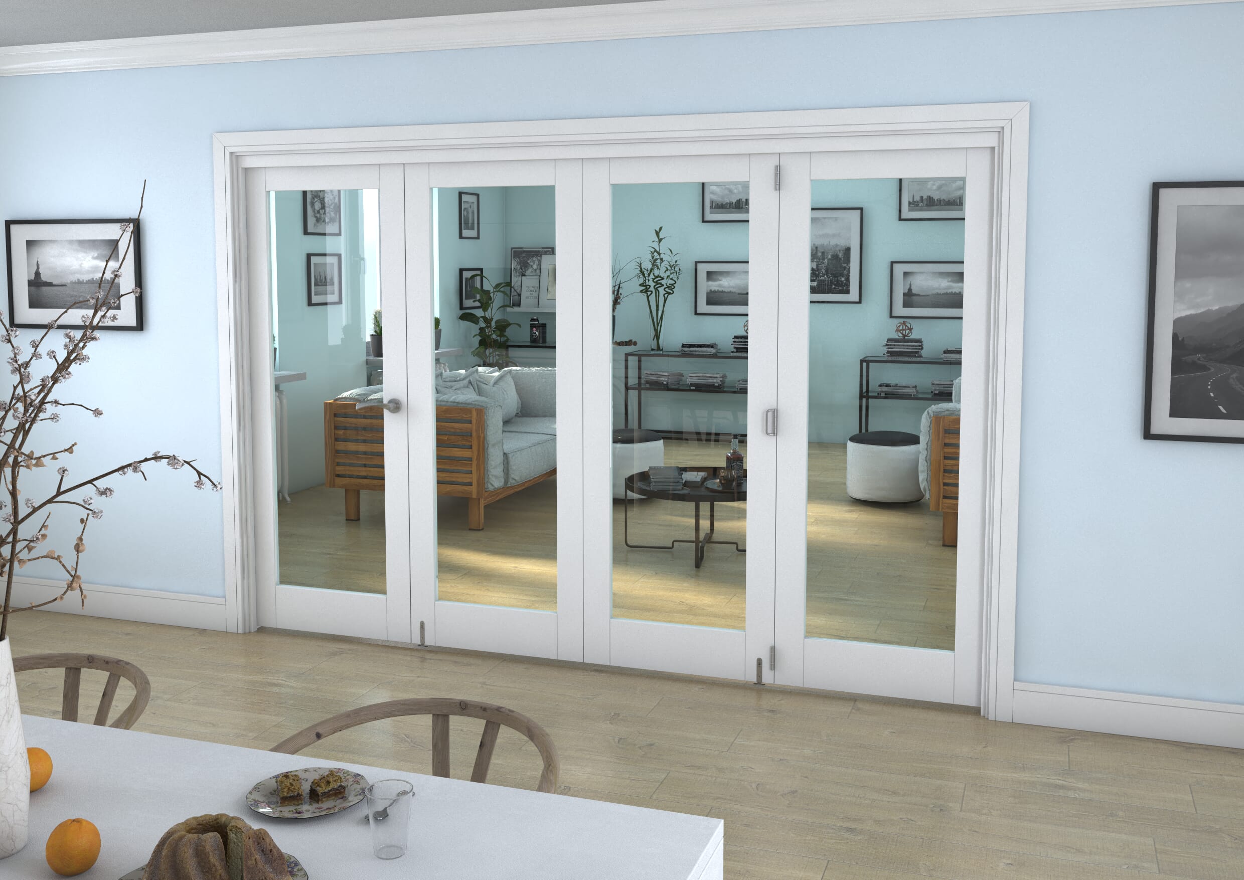 White P10 Roomfold Grande - Clear