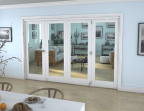 White P10 Roomfold Grande Internal Bifold Doors with Clear Glass