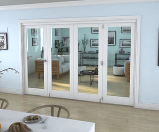 White P10 Roomfold Grande Internal Bifold Doors with Clear Glass