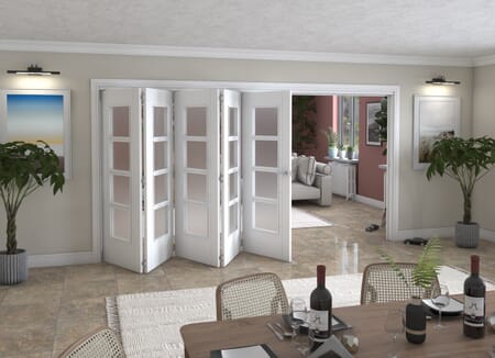 White Iseo Roomfold Grande - 4 Light Frosted