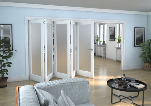 White P10 Frosted Roomfold Grande (2 + 0 x 457mm Doors)
