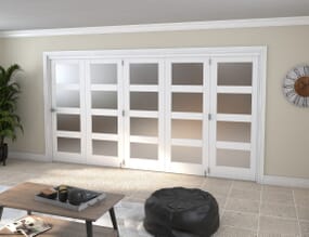 White 4L Roomfold Grande Internal Bifold Doors with Frosted Glass