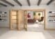 Shaker Oak 4 lite Frosted Glazed Prefinished Roomfold Doorset