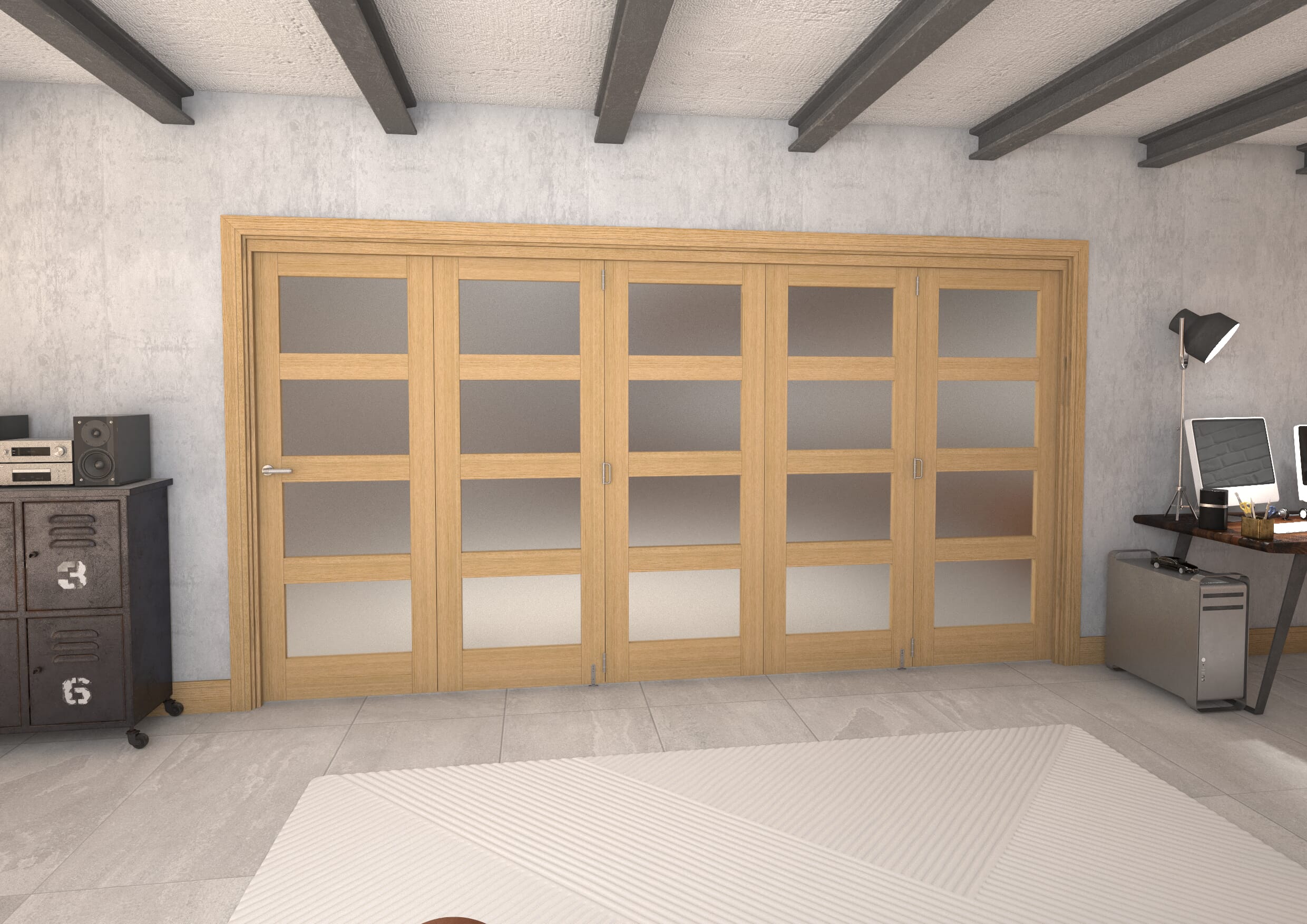 Oak 4L Roomfold Grande - Frosted Prefinished