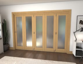Oak P10 Roomfold Grande Internal Bifold Doors with Frosted Glass