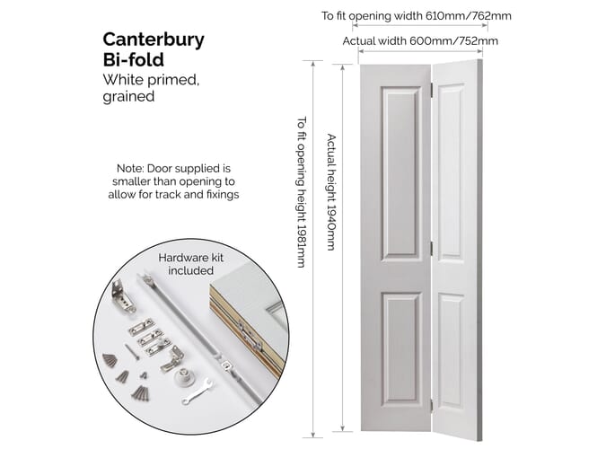 Canterbury White Grained Bi-Fold