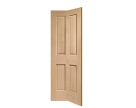 Victorian Oak 4 Panel Bi-Fold Internal Doors