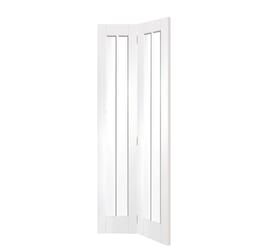 Worcester White Bi-Fold - Clear Glass Internal Doors