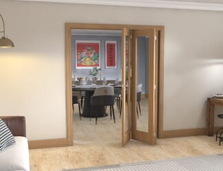 Oak Pattern 10 Roomfold - Clear Glass