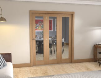 Oak Pattern 10 Roomfold - Clear Glass