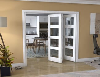 White 4L Shaker Roomfold - Clear Glass