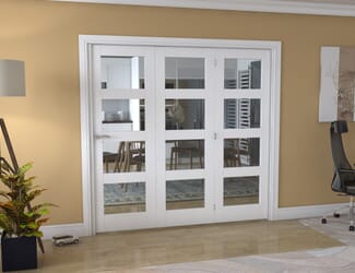 White 4L Shaker Roomfold - Clear Glass