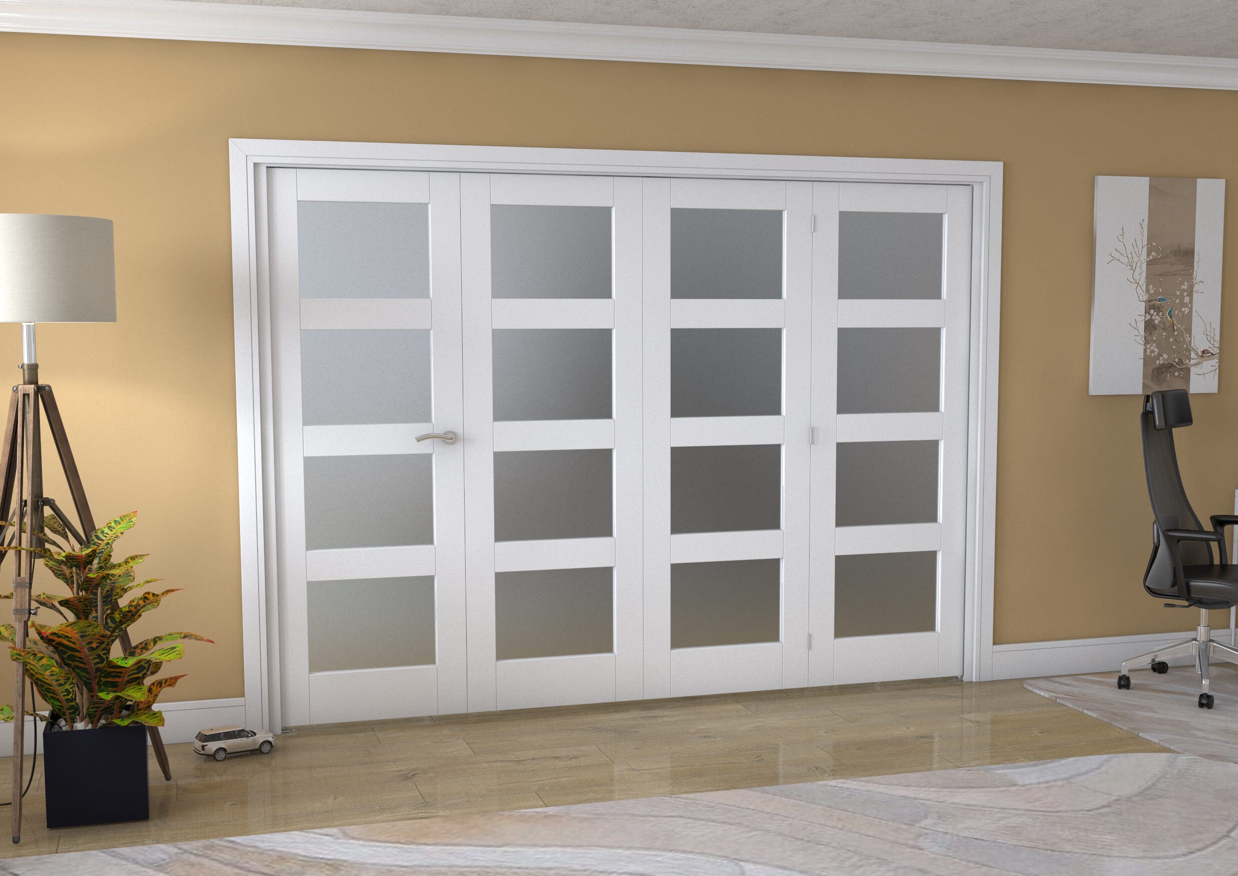 White 4L Shaker Roomfold - Frosted
