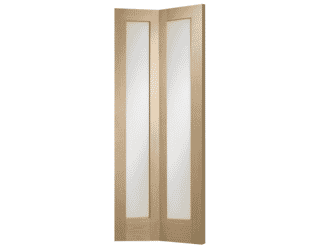 Pattern 10 Oak Internal Folding Doors  with Clear Glass