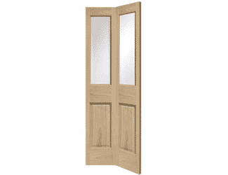 Malton Oak Internal Folding Doors  with Clear Glass