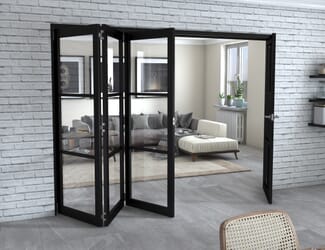 Black Heritage Clear Glass Prefinished Roomfold Grande