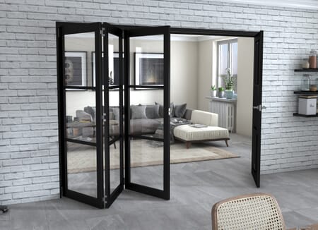 Black Heritage Clear Glass Prefinished Roomfold Grande